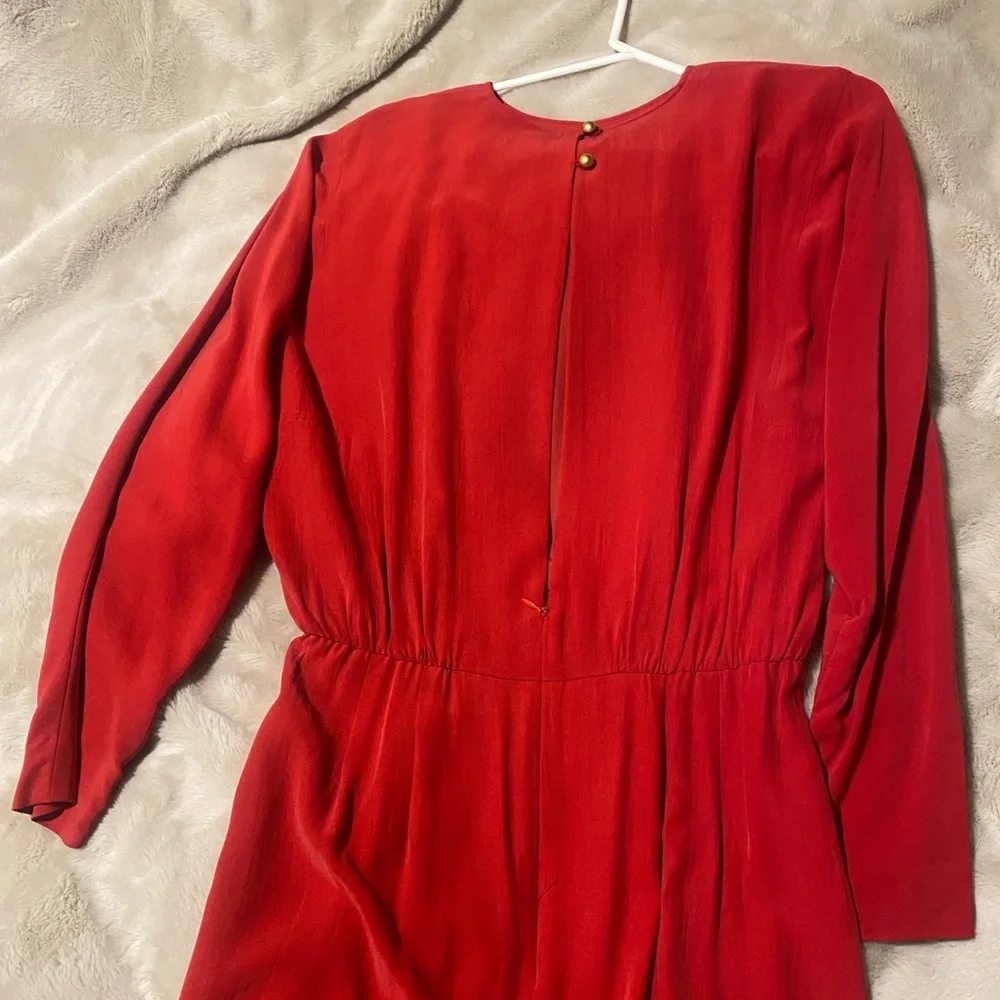 Vintage Liz Claiborne silk red dress size 10 ten in excellent condition - Picture 3 of 6